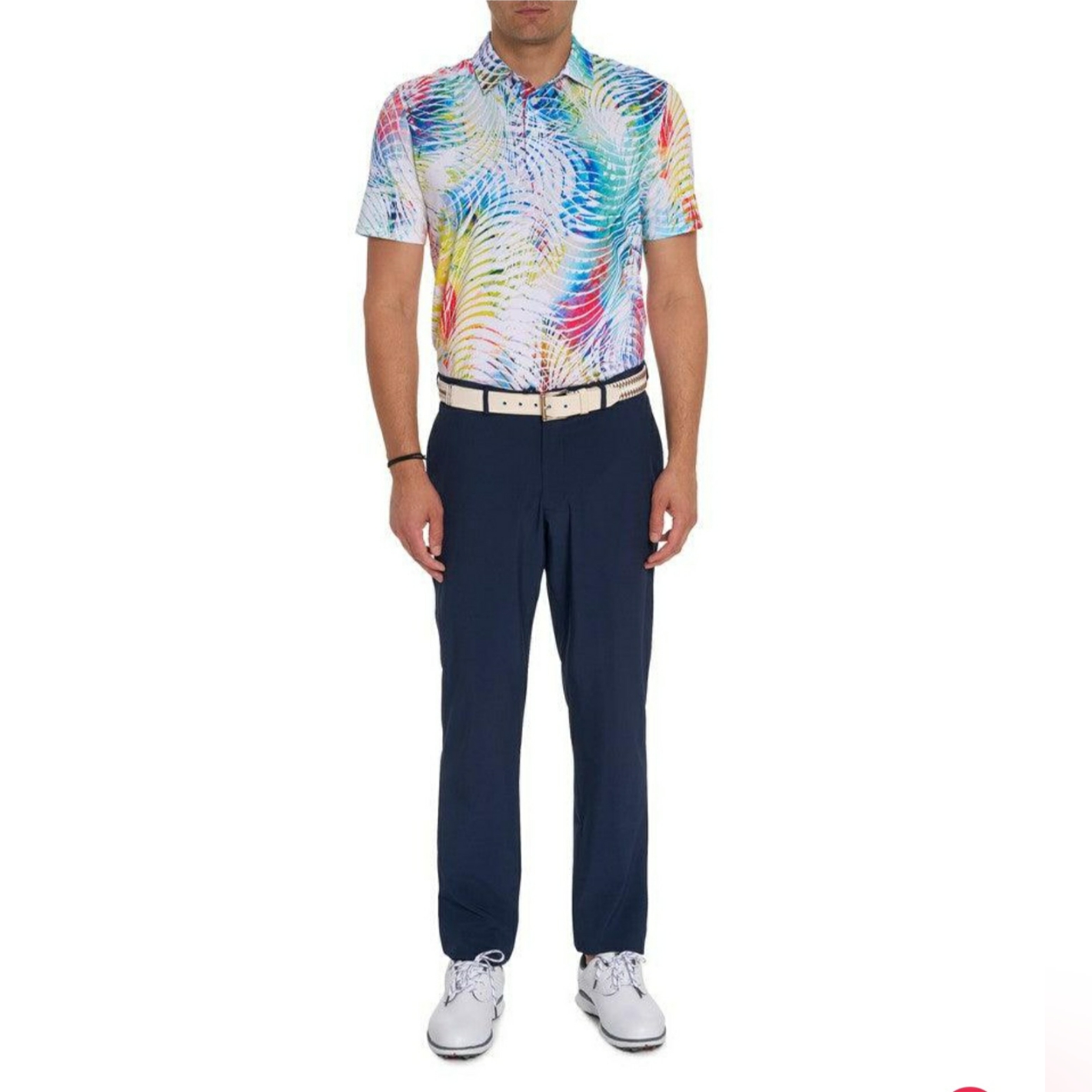 Robert Graham Nwt - Color Me Wild Performance Polo Shirt - M ($158 Usd)